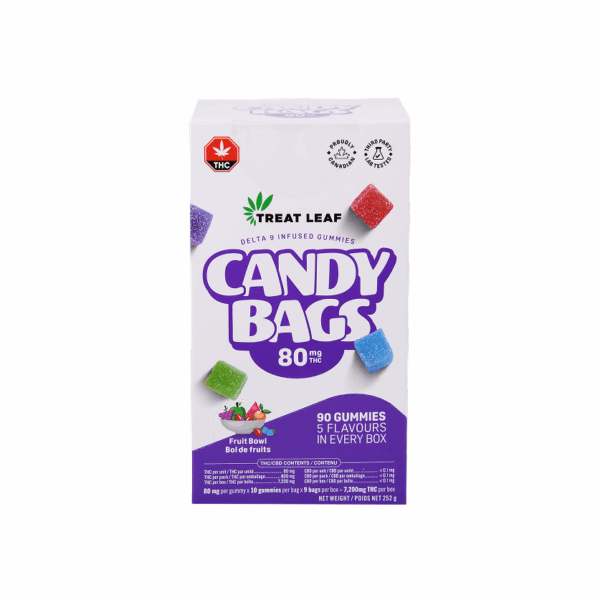 Fruit Bowl Box  – 80mg per gummy x 10 gummies per bag x 9 bag per box = 7,200mg THC per box - Image 8