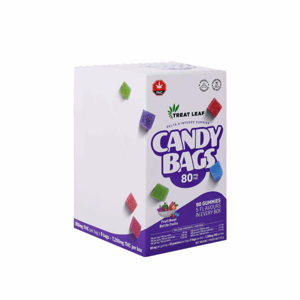 Fruit Bowl Box  – 80mg per gummy x 10 gummies per bag x 9 bag per box = 7,200mg THC per box - Image 7