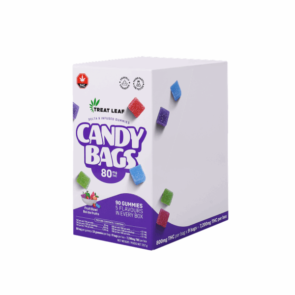 Fruit Bowl Box  – 80mg per gummy x 10 gummies per bag x 9 bag per box = 7,200mg THC per box - Image 6