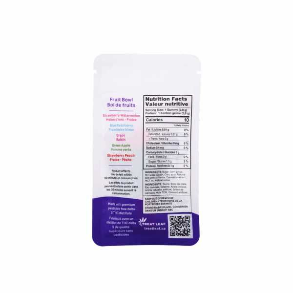 Fruit Bowl Box  – 80mg per gummy x 10 gummies per bag x 9 bag per box = 7,200mg THC per box - Image 4