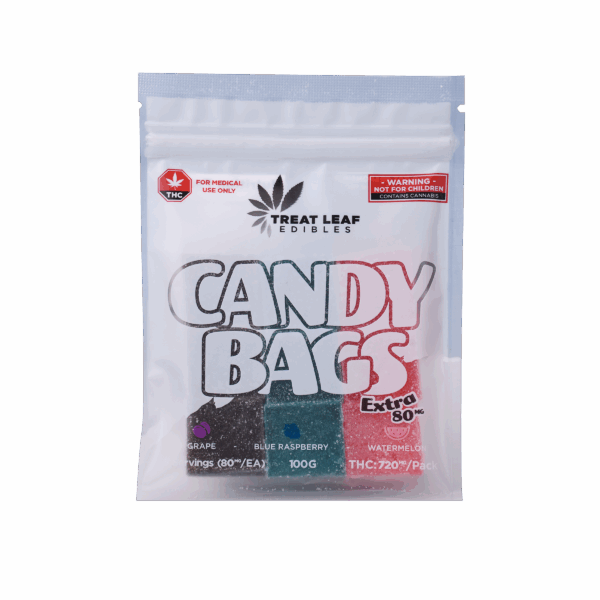 Grape, Blue Rasberry, Watermelon 80mg THC Gummies 9 pack - Image 2