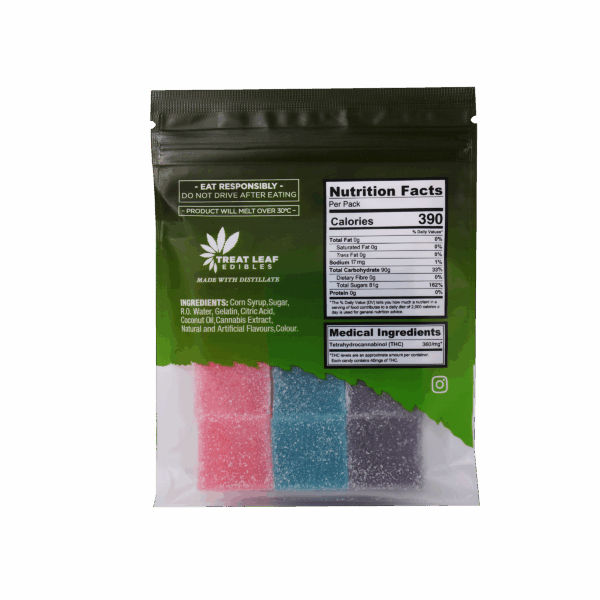Grape, Blue Rasberry, Watermelon 40mg THC Gummies 9 Pack - Image 4