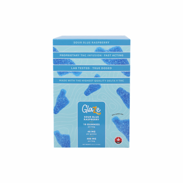 Blue Raspberry Big Feet Box by Glaze - 1 Box, 10 Bags, 400mg Each - Image 2