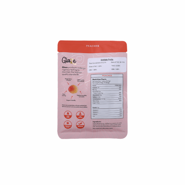 Peaches Box by Glaze - 1 Box, 10 Bags, 400mg Each - Image 5