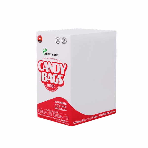 Cotton Candy Blue Raspberry - 1000mg per gummy x 5 gummies per bag x 9 bag per box = 45,000mg THC per box - Image 9