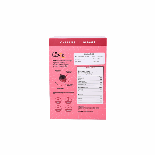 Cherries Box by Glaze - 1 Box, 10 Bags, 400mg Each - Image 3